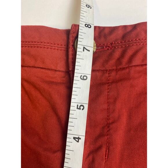 American Eagle Red Midi Stretch Cotton Blend Shorts Women's Size 4 - Picture 6 of 8